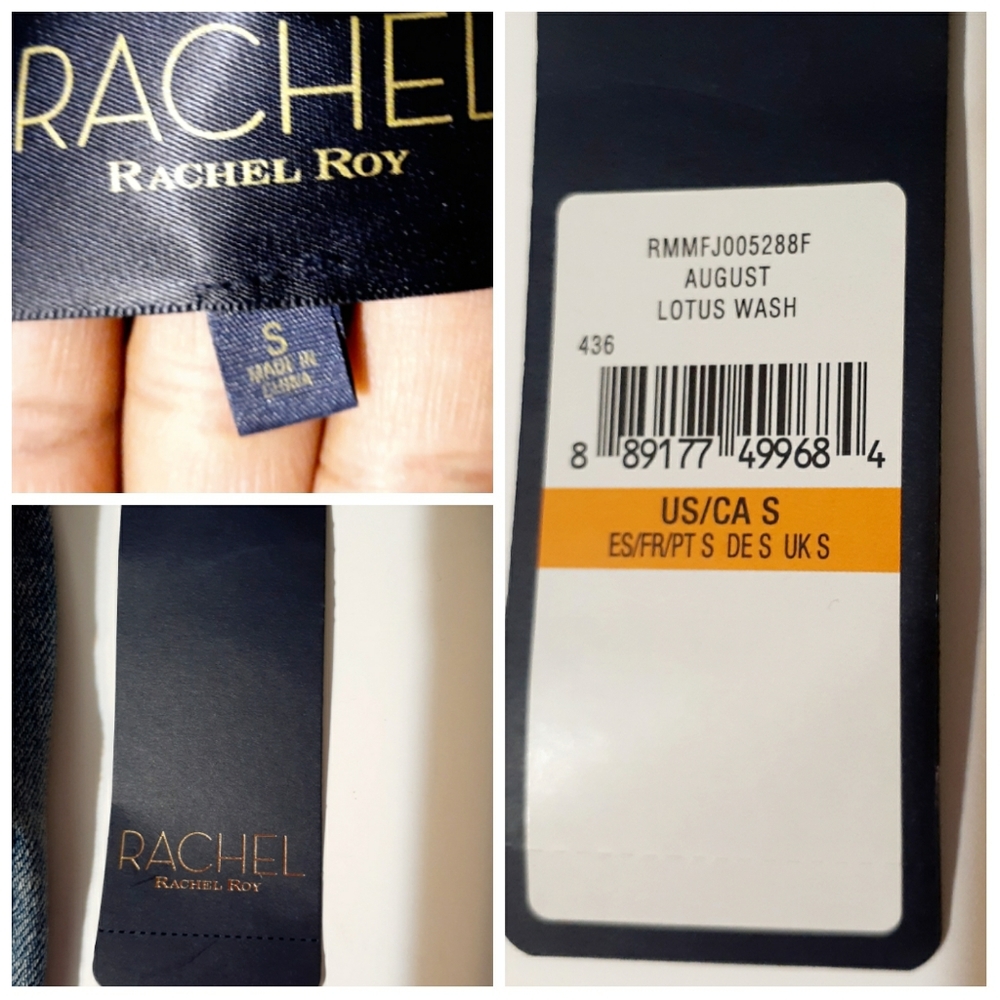 πHP!ππNEW RACHEL Rachel Roy Silver Cuff Denim Jacket - Picture 3 of 10